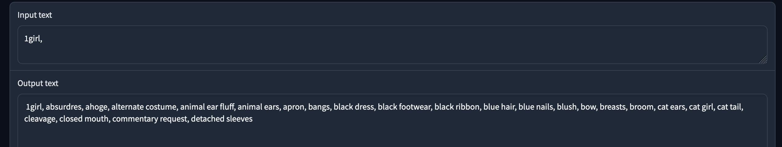 SDPrompt-RetNet-300M の danbooru タグのサンプル出力